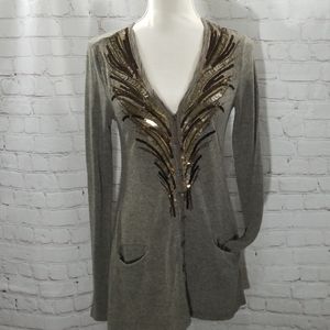 Miss Me Brown Sequined Long Cardigan Sweater